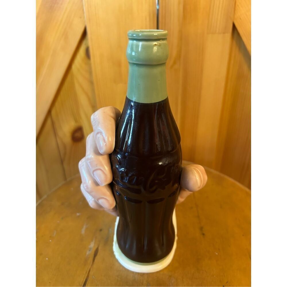 Coke Coca Cola Ceramic Bottle Hand Napkin Straw Holder Collectible Table Decor (